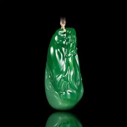 李海涛 碧玉潜龙出渊把件