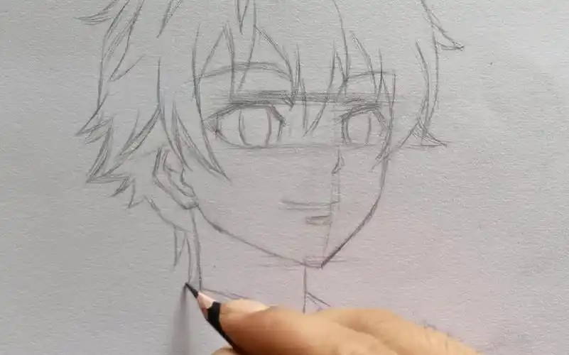 每日一画手绘动漫男生侧脸的画法快来和我一起画画吧