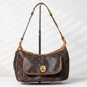 日本代购lv路易威登老花休闲复古通勤金豆扣马鞍手提腋下包中古包