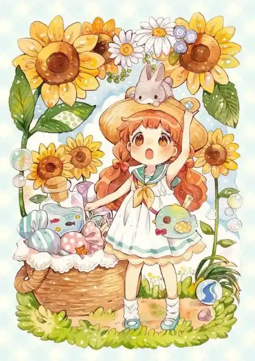 可爱的q版人物水彩画q版水彩画