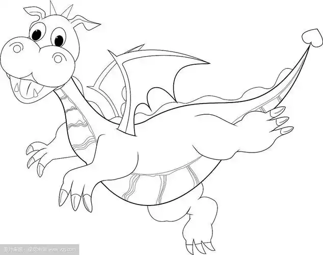 一条飞龙的轮廓素描