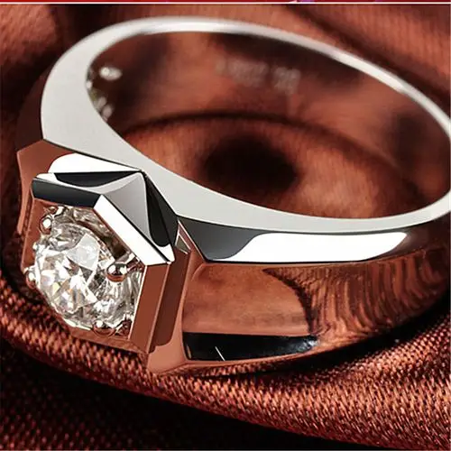 欧美男神气派戒指 2克拉优雅型男钻戒个性帅气商务霸气绅士戒指环