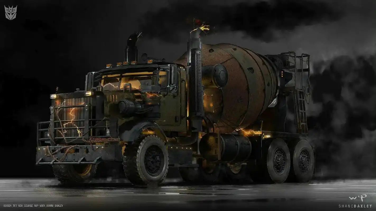 变形金刚 :#超能勇士崛起# 天灾的早期载具设计是搅拌车  - 抖音