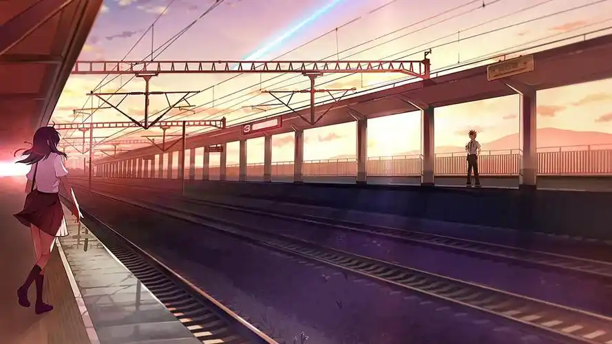 邂逅黄昏"投稿分享  上一张 下一张 简介 唯美二次元夕阳风景桌面壁纸