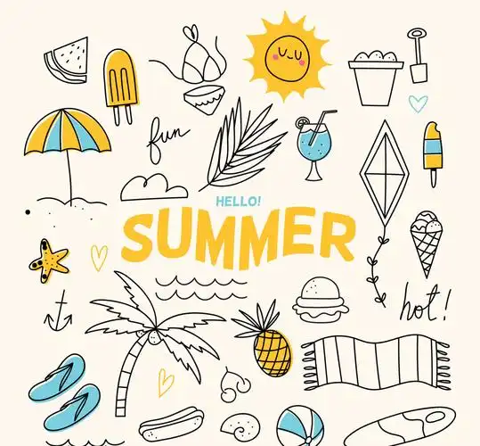 26款手绘夏季元素矢量素材