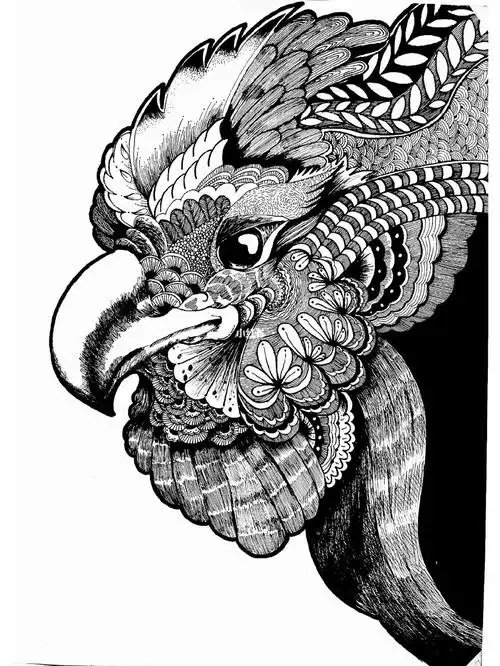 黑白线描装饰画