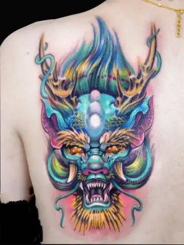 国风龙头纹身图案大全2