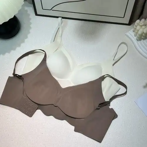 前扣无痕内衣女小胸聚拢提拉软支撑收副乳防下垂胸罩女无钢圈文胸