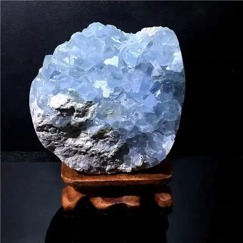 批发天然水晶原石 天青石原石蓝晶石蓝水晶洞摆件随形矿物标本