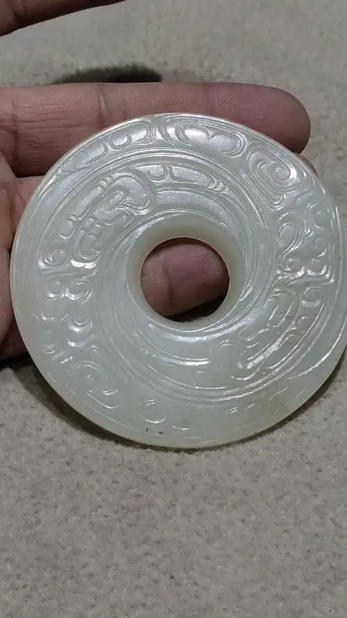 高古玉器西周和田玉白玉玉壁