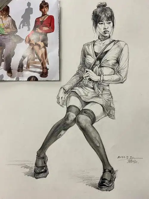 速写写生  #速写人物  #速写照片  #速写打卡  #速写步骤  #速写教学