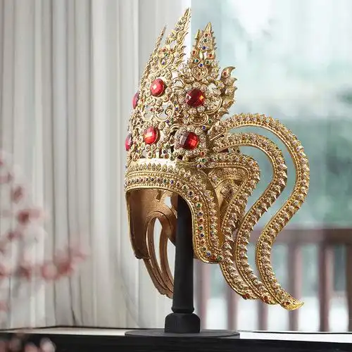 泰域东南亚风情装饰品皇冠头饰泰国玄关摆件泰式摆件