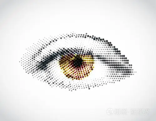 由点的抽象女人黄色眼睛.矢量插画-正版商用图片094vt0-摄图新视界