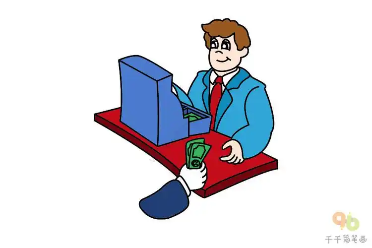 商店售货员简笔画