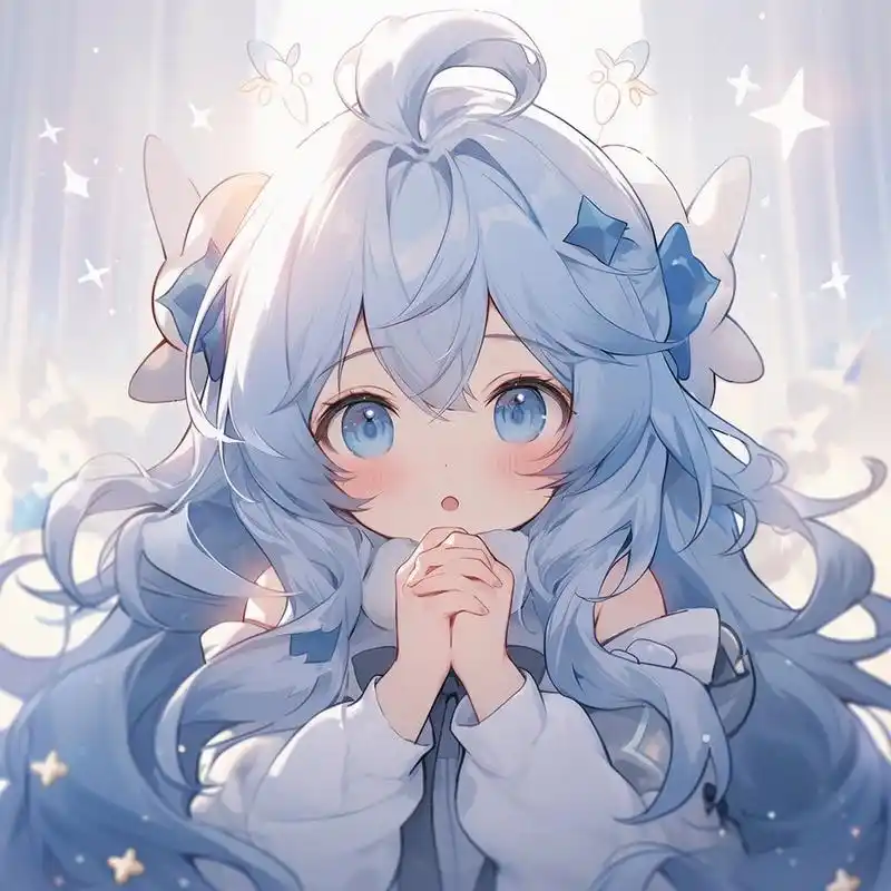 蓝色系可爱头像来咯～ #浪漫生活的记录者# #动漫女头#  #好看头像