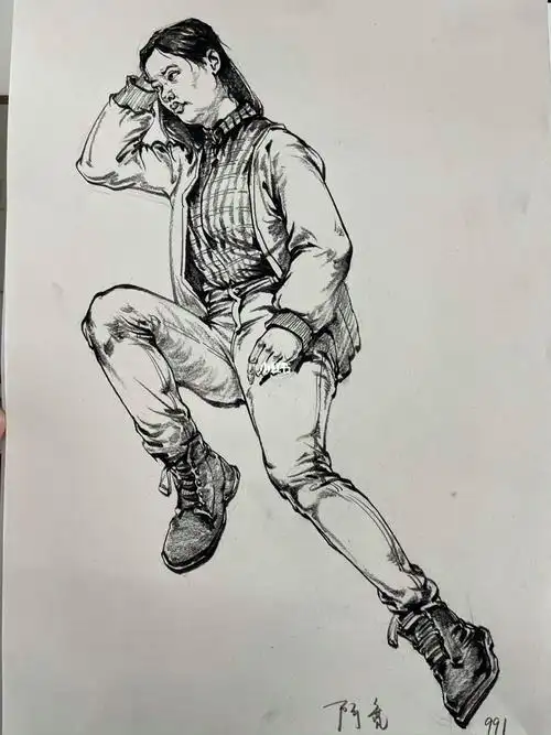 《初学课堂速写临摹范本》手绘人物速写临摹参