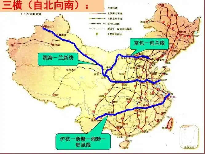 1.2 我国铁路干线的分布