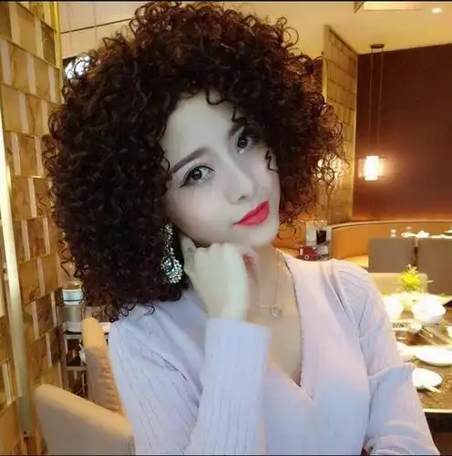 新款假发女小卷爆炸头套欧美流行假发 速卖通欧美时尚假发短发套