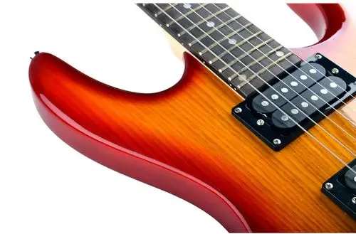 电吉他批发l-g7 24品 双摇水曲柳桃