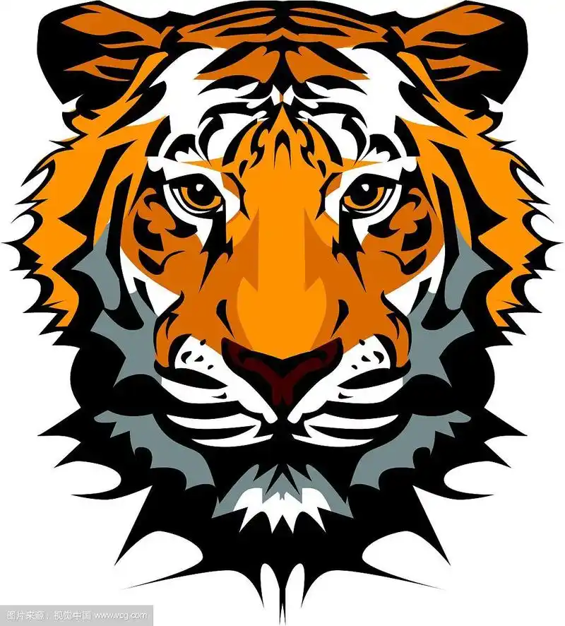 老虎头矢量图形吉祥物