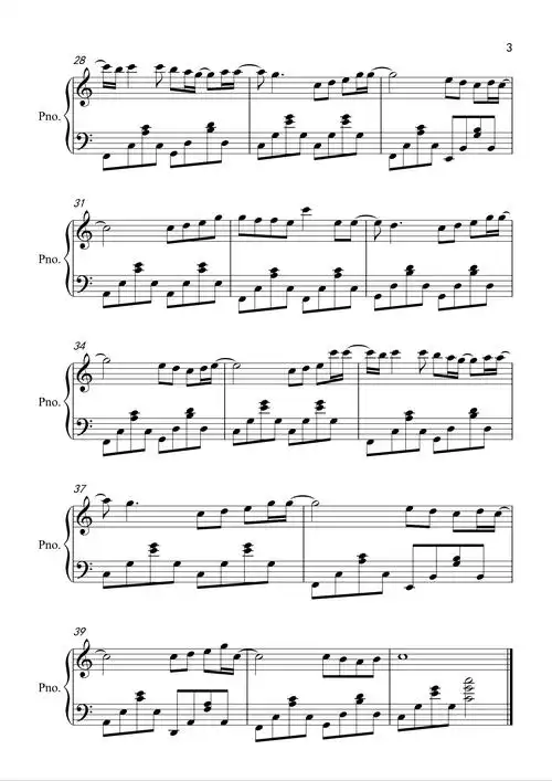 周杰伦【周杰伦《花海》入门c调简单版钢琴谱】_在线免费打印下载-爱