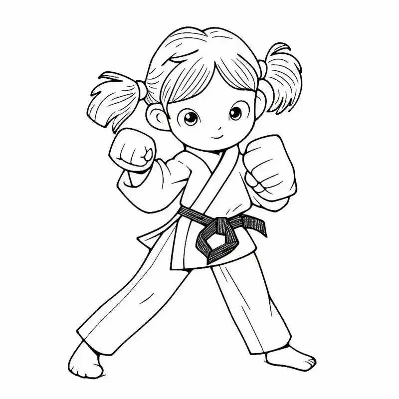 儿童简笔画{功夫女孩}.这是有点真功夫在身上的女孩哦#绘画  - 抖音