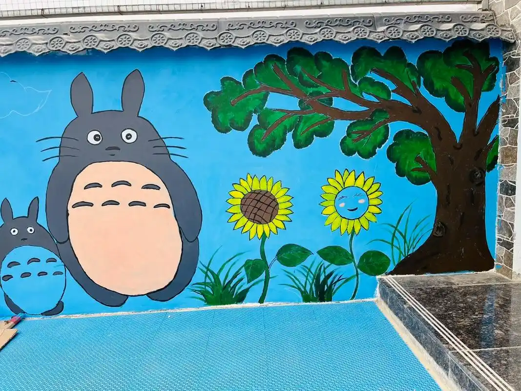 幼师无所不能 #墙体彩绘 #幼儿园环境布置 #一张照片证明 - 抖音