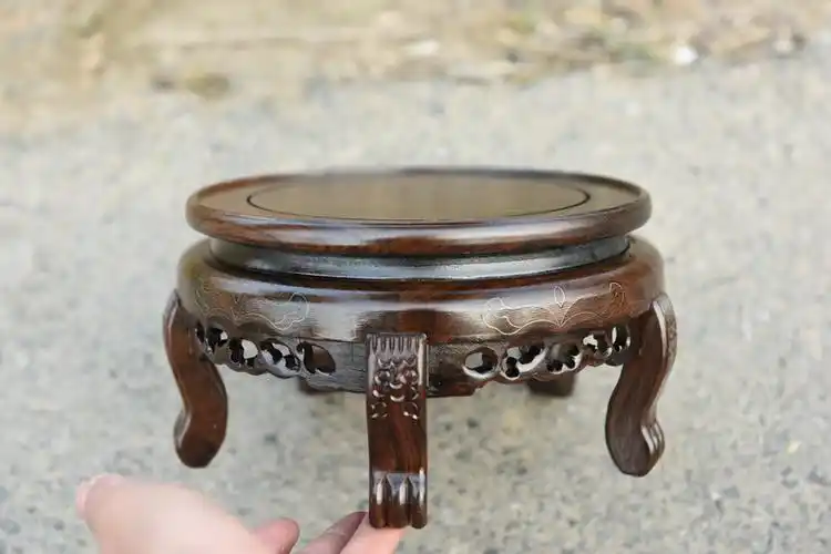 琴书侣鱼缸底座实木剑缸花瓶盆景底座圆形佛像底座家居饰品摆件底座架