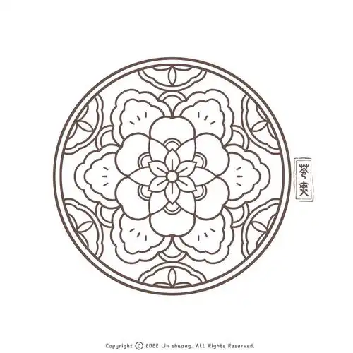 原创手绘敦煌花纹_苓爽-站酷zcool