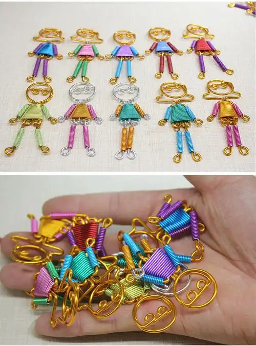 娃娃挂件_吊脚diy手工铝丝情侣小人挂件创意景区地摊特色旅游纪念