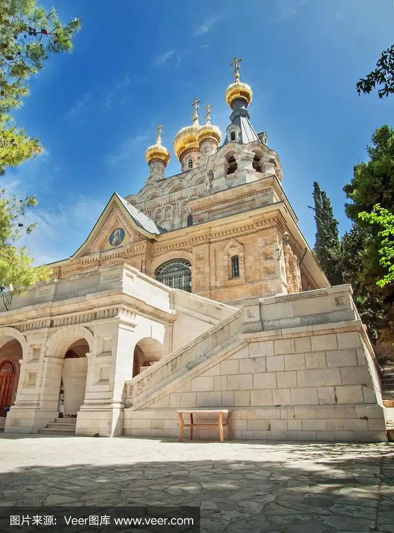 以色列耶路撒冷橄榄山的圣玛丽抹大拉教堂