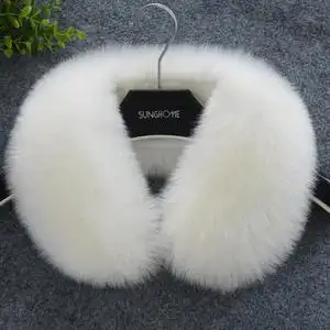 洋气仿狐狸毛领子帽子毛领条仿羽绒服女士羽绒服毛领单买白色时尚