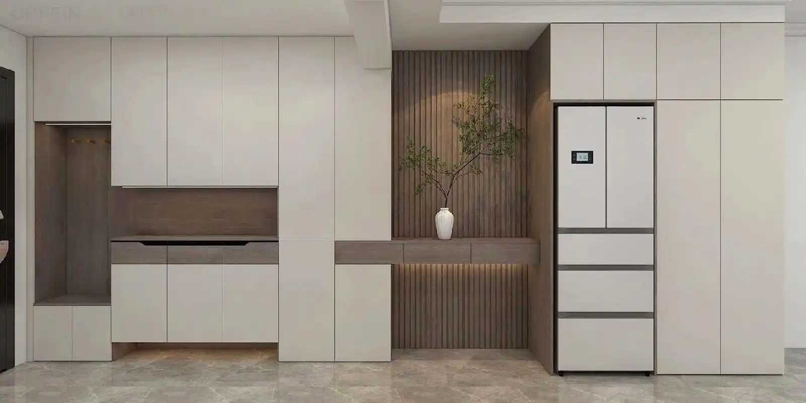 欧派全屋经典搭配(阿拉斯加橡木 子午灰) 一直没淘汰的两种材质