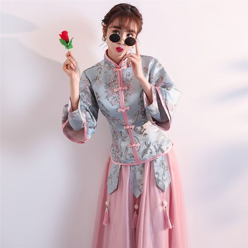 伴娘2020新款中式新娘结婚姐妹裙中礼服