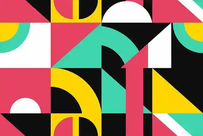 背景纹理斯堪的纳维亚风格色块拼接复古几何图案元素–云瑞设计