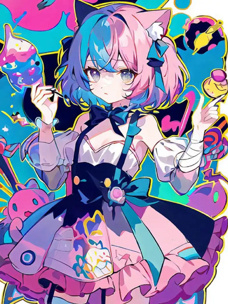 短发女孩漫画人物 猫女