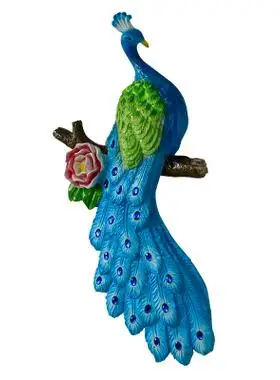 创意唯美树脂立体雕刻孔雀墙壁挂件客厅沙发背景墙面上个性装饰品