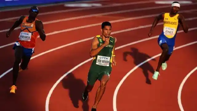 该项目世界纪录保持者南非名将范尼凯克以44秒97的成绩夺得第五名,六