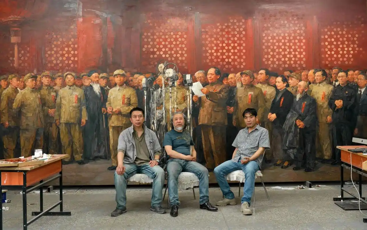 油画《开国大典》600cmx300cm 作者:王洪章 郭旗  - 抖音