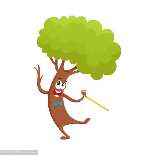 滑稽的漫画树人物与舞步