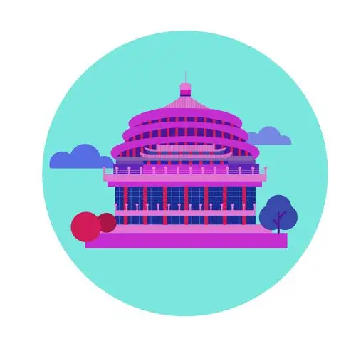 重庆人民大会堂|插画|创作习作|lolodery - 原创作品 - 站酷 (zcool)