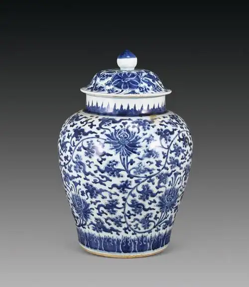 2654清康熙青花花卉大罐