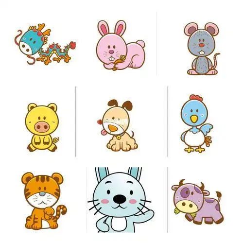 十二生肖的漫画头像简笔画