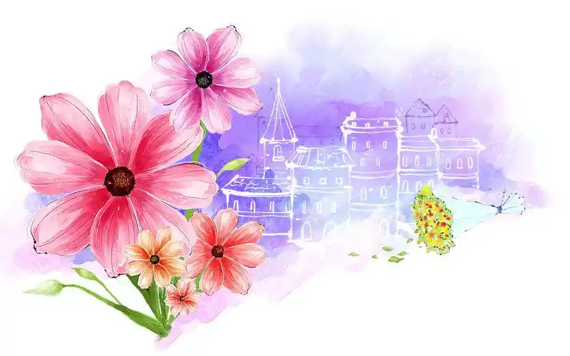 韩国手绘花朵创意设计桌面壁纸高清大图预览1920x1200_设计创意下载