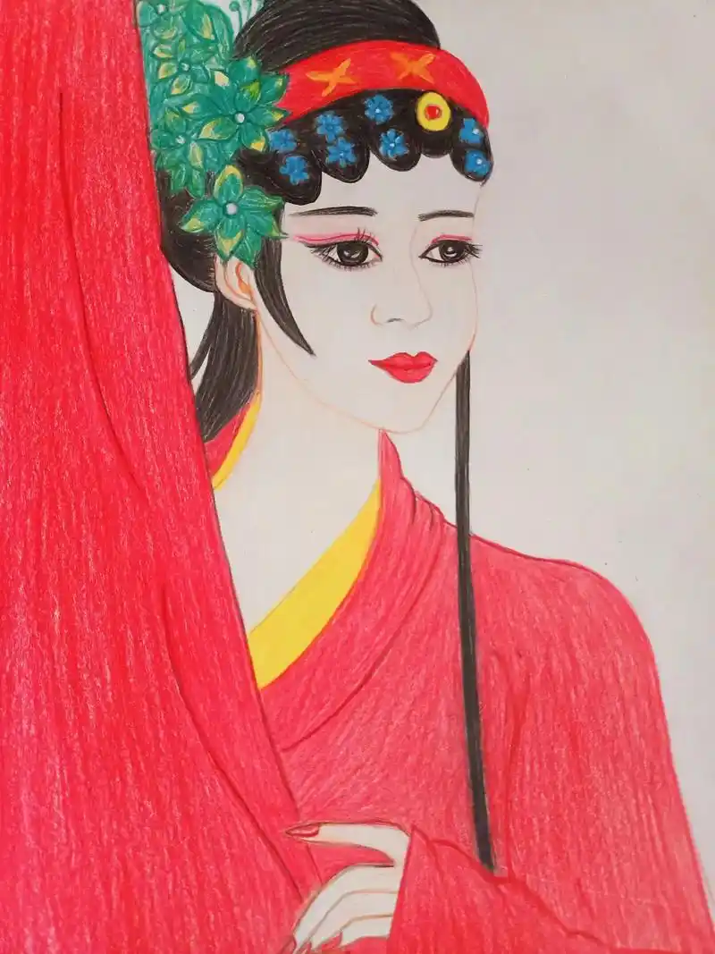 古风美人手绘 ,看戏人终中戏中人…… - 抖音