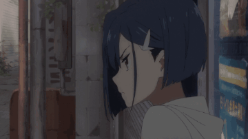 卡通gif转头gif粉色头发gif眨眼gif