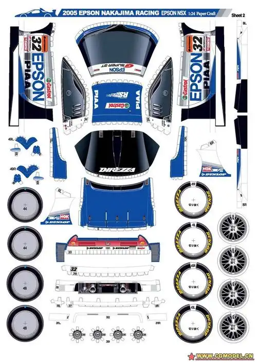 epson车队系列5 epson nsx 上級版 下载更多免费纸模型图纸,请