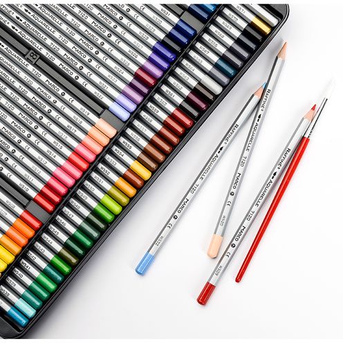 marco马可48色水溶彩铅铁盒套装36色专业学生用初学者24色马克美术