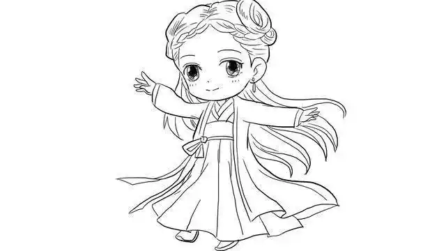 古装美女简笔画 古装美女简笔画简单又漂亮