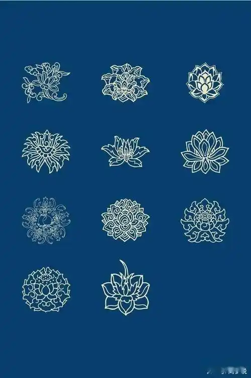 中国传统吉祥纹样图案线稿素材